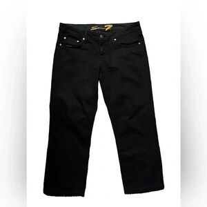 Seven Cameron Black Straight Leg Gold Detail Jeans Size 32